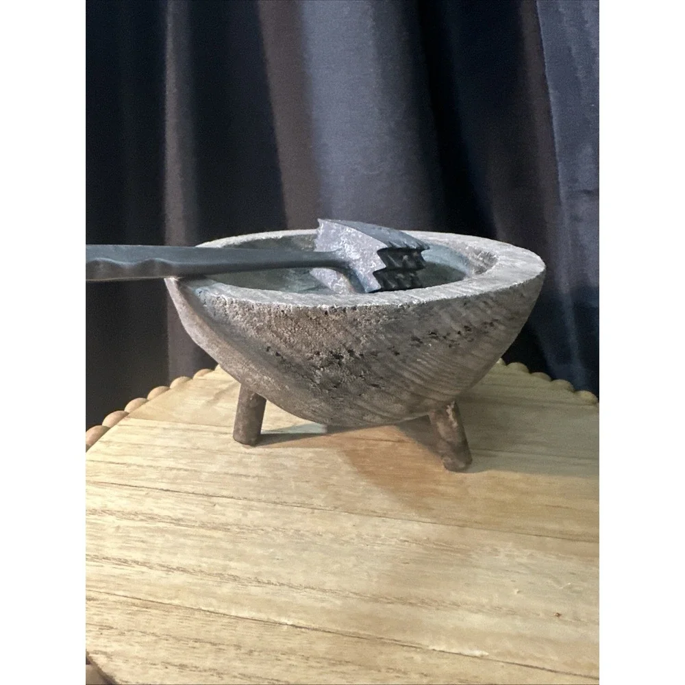 Vintage Rustic wooden Mortar And Pestle Medicine Bowl